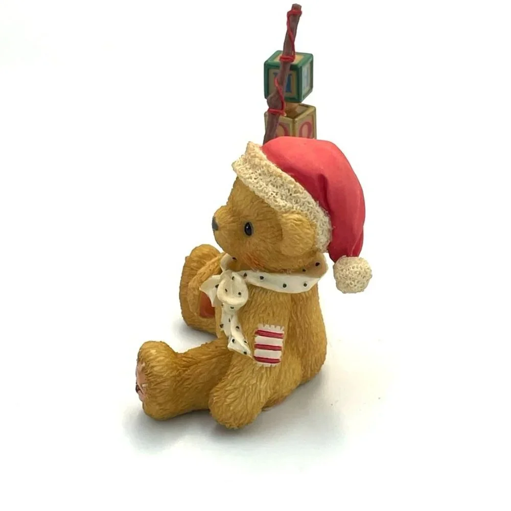 Vtg Cherished Teddies Holden Catchin' The Holiday Spirit Bear Holding‎ HO HO